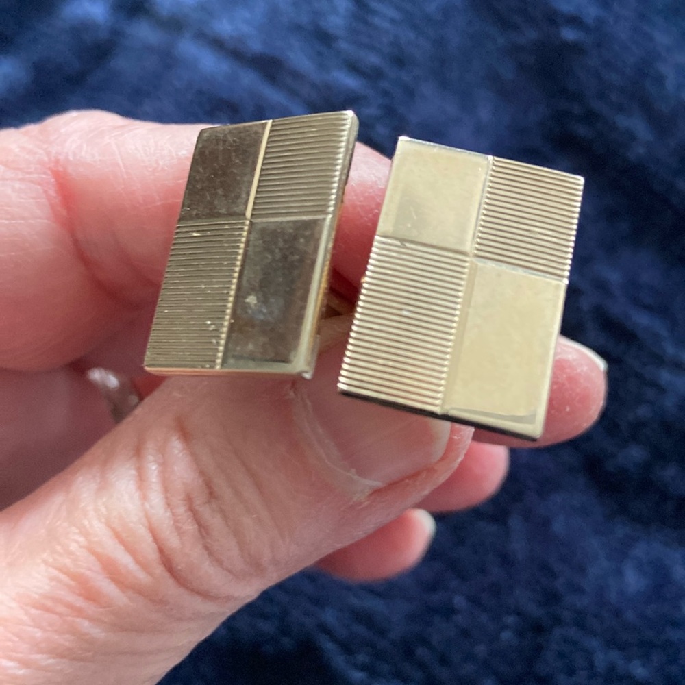 Mid century, Vintage gold tone cuff links, 60’s-70’s